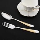 Axyaa 16-Piece Stainless Steel Gold Cutlery Set - Mirror Finish