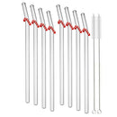 Axyaa Glass Straws Set with Brush - 8Pcs Reusable Smoothie Cocktail Bar Accessories