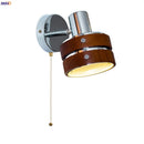 Axyaa LED Vintage Wall Light for Bedroom Sofa Stair Bathroom Mirror Loft Iron Wood Lamp