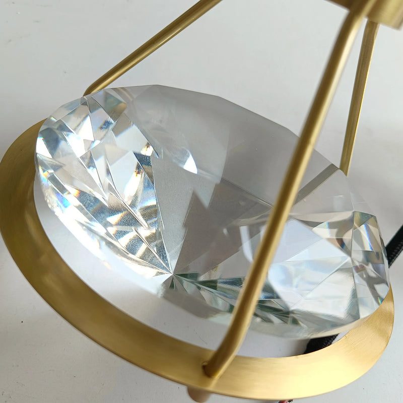 Axya Diamond Crystal Pendant Light for Luxe Decor in Restaurant Bedroom.