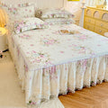 Axyaa Princess Lace Bed Skirt in Pure Cotton with Romantic Rose Floral Design