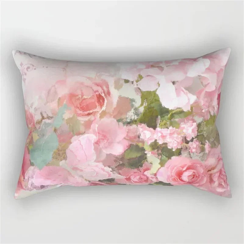 Pink Flower Polyester Pillowcase - Romantic Girl Room Aesthetic Decor