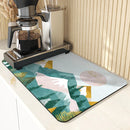 Axyaa Diatom Mud Kitchen Drain Pads: Absorbent Tableware Draining Mat for Bowls, Plates, Coffee Machine