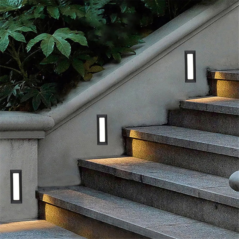 Axyaa Waterproof LED Stair Light - Corner Step Surface Mount Footlight - Indoor/Outdoor