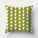 Army Green Geometric Printed Pillowcase by Axyaa for Living Room and Bedroom Decor