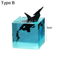 Axyaa Marine Whale Shark Diver Cube LED Table Lamp Resin Decorations Night Lights