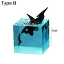 Axyaa Marine Whale Shark Diver Cube LED Table Lamp Resin Decorations Night Lights