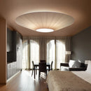 Axyaa Nordic Round White Fabric Planted Ceiling Light LED