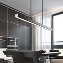 Axyaa LED Nordic Chandelier: Modern Long Hanging Lights for Dining Room, Office, Bar