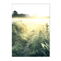 Green Leaf & Flower Scenery Canvas Wall Art Print by Axyaa for Modern Home Decor