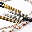 Axyaa Stainless Steel Reusable Non-slip Chopsticks Set, 4 Pairs