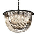 Axyaa Black Metal E14 LED Pendant Lights - Retro Loft Chain Hanging Lamp for Living Room