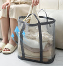 Axyaa Mesh Laundry Basket: Large Capacity, Portable, Foldable, Wall Hanging Design Home Organizer