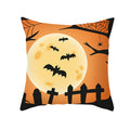 Axyaa Halloween Skull Cat Pumpkin Bat Castle Pillowcase 45x45cm