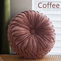 Axyaa Velvet Pumpkin Throw Pillow for Home Decor in Cream Pink