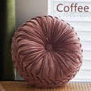 Axyaa Velvet Pumpkin Throw Pillow for Home Decor in Cream Pink
