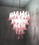 Axyaa Glass Petal Chandelier: Modern Multi-Tier Pendant Lamp for Dining Room, Bedroom, and Kitchen