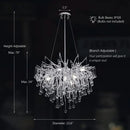 Axyaa Crystal Raindrop LED Chandelier, Elegant Home Decor Lighting Fixture