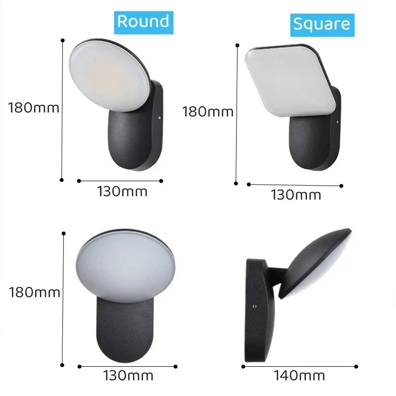 Axyaa Outdoor Sensor Wall Light: Modern, Waterproof Aluminum Design for Garden, Patio, Balcony
