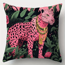 Axyaa Pink Leopard Sofa Cushion Cover Set - 17.7" x 17.7"