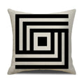 Axyaa Geometric Line Print Linen Cushion Cover - Home & Car Decor Pillowcase