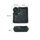 Axyaa Square Ceramic Dumpling Plate with Vinegar Grid - Japanese Style Home & Restaurant