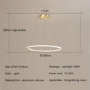 Axyaa Nordic Round Ring LED Chandelier for Living Room, Dining Room, Bedroom - Elegant Pendant Lighting