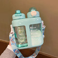 Axyaa Double Drink Water Bottles with Tea Filter and Straw - BPA Free