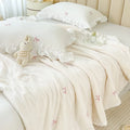 Axyaa Cotton Embroidery Soybean Summer Quilt Double-Layer Duvet Insert Skin-Friendly