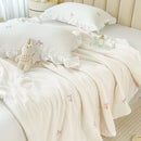 Axyaa Cotton Embroidery Soybean Summer Quilt Double-Layer Duvet Insert Skin-Friendly