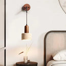 Axyaa Yellow Travertine Stone Wall Sconces for Home Bedroom and Living Room