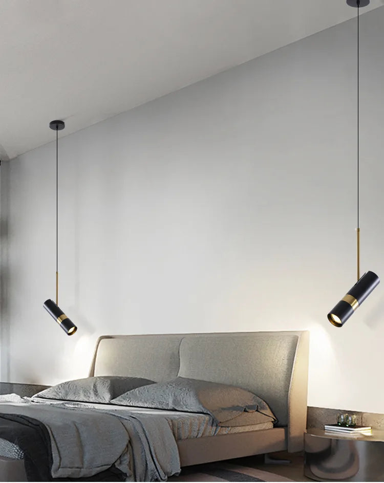 Axyaa LED Pendant Chandelier: Minimalist Spotlight Night Lamp for Bedroom and Living Room