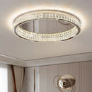 Axyaa Crystal LED Ceiling Chandelier: Modern Luxe Chrome Steel Dimmable Lamp for Living Room & Bedroom