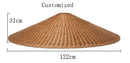 Axyaa Beige Rattan Pendant Light - Handmade Straw Hat Chandelier