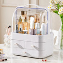 Axyaa Countertop Cosmetic Organizer with Lid, Drawer - Waterproof, Dustproof Skincare Storage