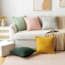 Axyaa Geometric Corduroy Pillowcase Yellow White Patchwork Splicing Home Decor
