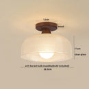 Axyaa Wood Glass LED Ceiling Lights Modern Ceiling Lamp for Home Lighting
