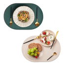 Axyaa Oval Green Faux Leather Placemat Set for Kitchen Dining & Coffee Table