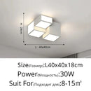 Axyaa Geometric Box LED Ceiling Lamp for Modern Living Room, Dining, Bedroom Lighting