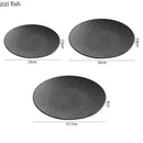Axyaa Matte Stone Patterned Ceramic Steak Dessert Sushi Salad Plate - Round Shallow Specialty Tableware