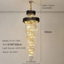 Axyaa Modern Crystal Chandelier for Villa Living Room Staircase Lighting