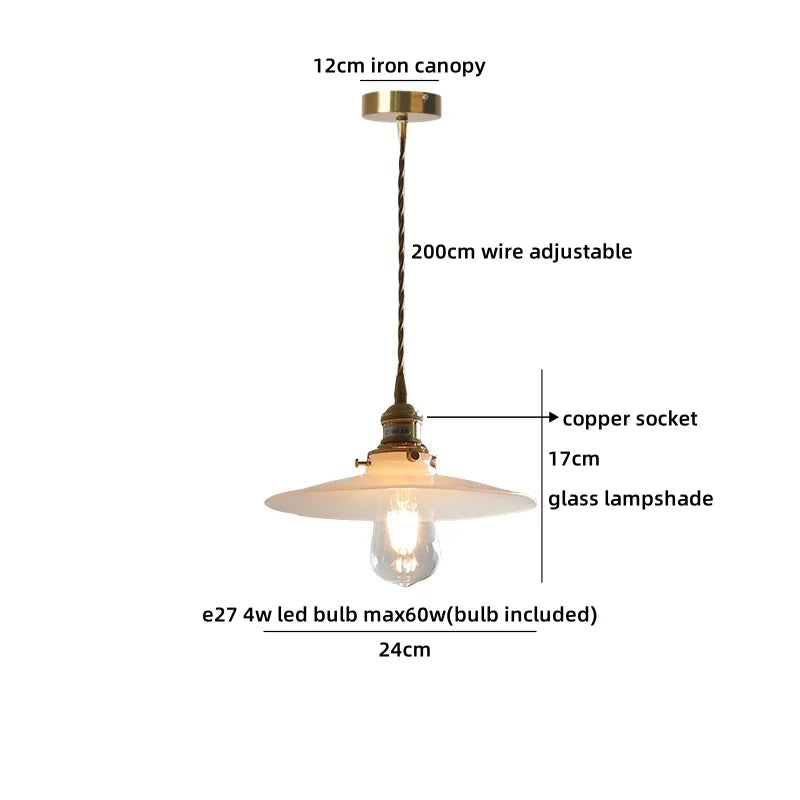 Axyaa White Green LED Pendant Chandelier Glass Iron Nordic Hanging Lamp Modern