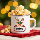 Personalized Deer Christmas Enamel Cups Custom Name Hot Cocoa Sibling Mug Axyaa