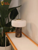 Modern Glass Marble Table Lamp LED by Axyaa - Minimalist Design for Home, Studio, or Cafe