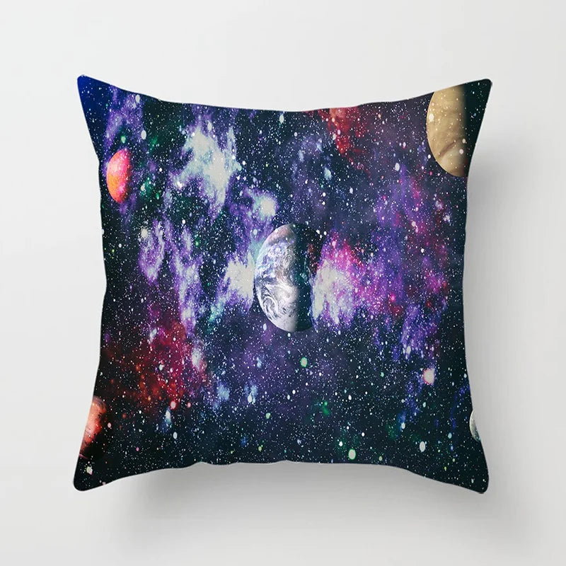 Axyaa Starry Sky Landscape Planet Series Pillowcase for Futuristic Home Decor