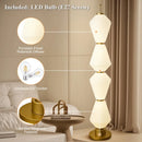 Axyaa Nordic Floor Lamp Iron Base LED Cream Lampshade Home Decor
