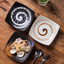 Axyaa Retro Ceramic Four Corner Bowl Set for Molecular Cuisine Tableware
