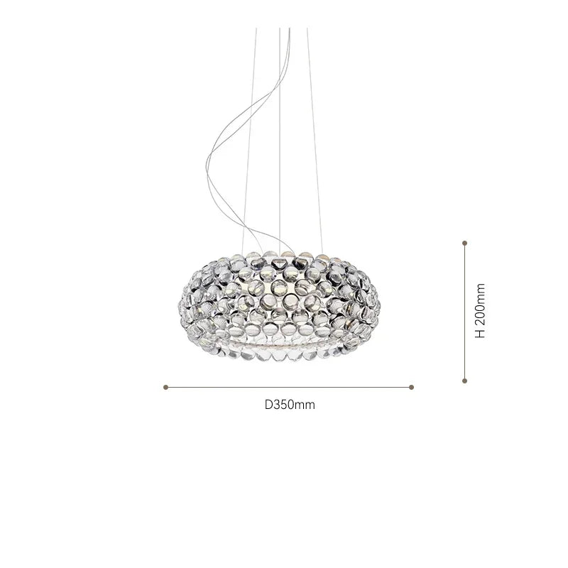 Axyaa Acrylic LED Pendant Chandelier Transparent Gold Floor Lamp