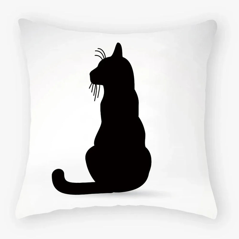 Axyaa Black Cat Pillowcase 45*45 Sofa Car Home Decor Cushion Cover