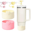 Axyaa Heart Cup Set: 2 Straw Cover Caps, 2 Straw Toppers - 30oz 40oz Tumbler